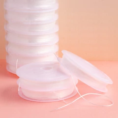 Kit 10 Fios Strech 0.5mm Branco Elástico Para Pulseiras - 10 Metros