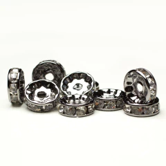 Rondele 10mm Cristal Banho Grafite - 144 Peças