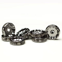 Rondele 12mm Cristal Banho Grafite - 144 Peças