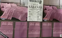 Sabanas dobles 2x1 medida Queen CON VOLADO en internet