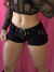 Short gamuzado hebilla tiro bajo
