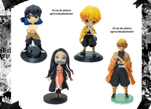 10 Unidad - Figura Anime Demon Slayer X4 13-16cm