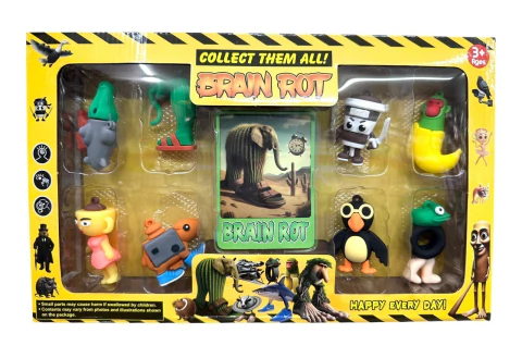 Muñecos X8 Brain Rot Caja + 10 Carta H
