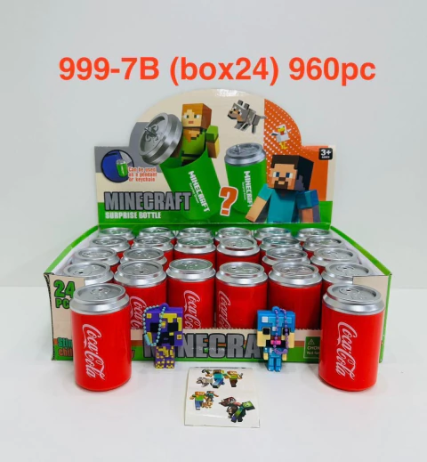 Muñeco Sorpresa Lata Minecraft C/Coca Cola CD