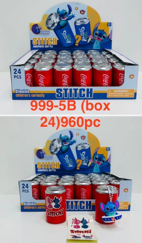 Caja X24 Muñeco Sorpresa Stitch Lata Coca Cola CD