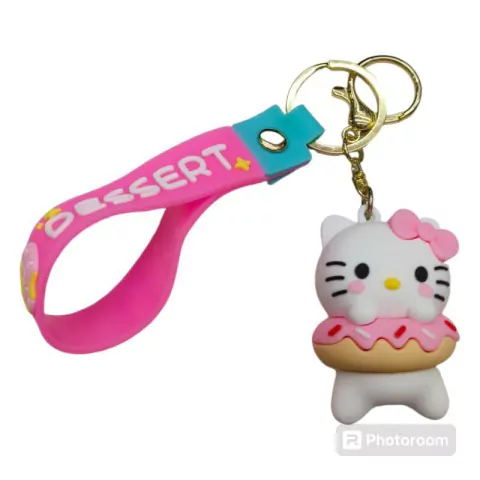 Llavero Goma Kitty Adentro de Dona