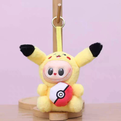 Llavero Peluche Collab Labubu & Pikachu