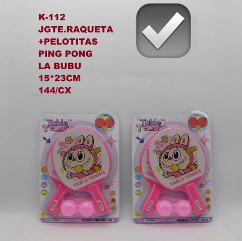 Paleta Ping Pong X2 Labubu K-112 CD
