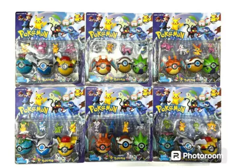 Blister Pokemon 4 Muñecos y 3 Pokebolas