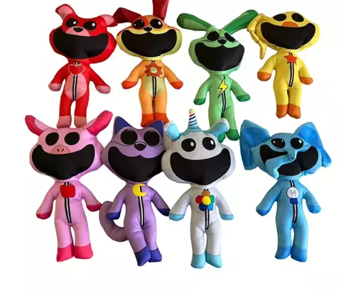 Combo x8 Peluches Smiling Critters Chico Poppy Gato Catnap