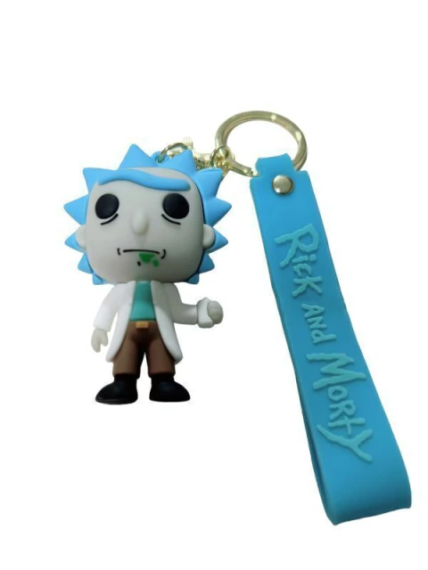 Llavero Goma Rick y Morty Pelo Celeste