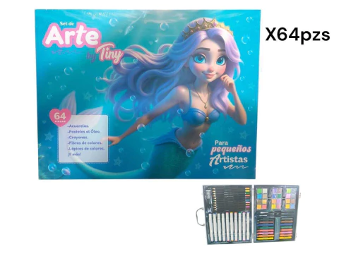 Set P/Colorear Arte Sirena By Tiny 64pz S