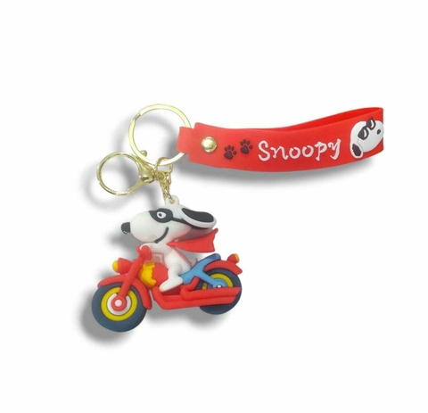 Llavero Goma Snoopy Moto