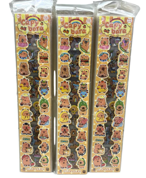 Sticker Capybara X10 Plancha Grande 38x7.5cm