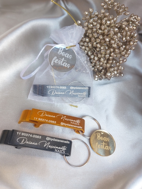 Kit com 10 Chaveiros Abridor Personalizado - Impressão laser