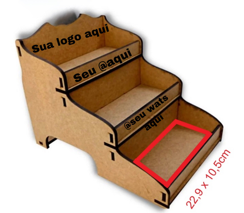 Display expositor para cookie, doces, brownies Em Mdf 6mm cortado e personalizado a laser - comprar online