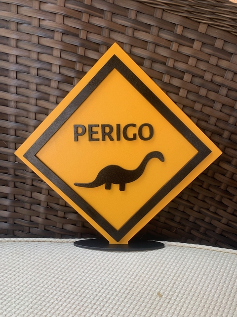 placa perigo dinossauro