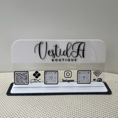 Placa Pix 3 qr codes acrílico - comprar online
