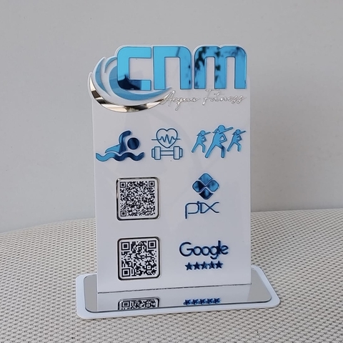 Placa Pix retangular 2qr codes acrílico - comprar online