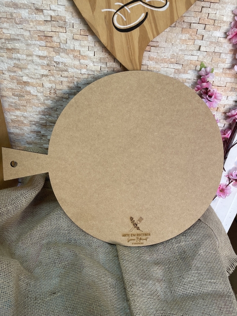 Tabua de carne Mdf 6mm redonda gravada a laser