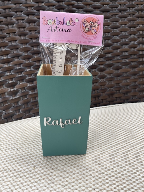 Kit porta lápis personalizado + régua