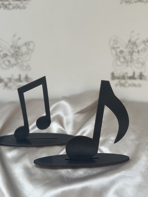 Notas Musicais Na Base Centro De Mesa Mdf preto