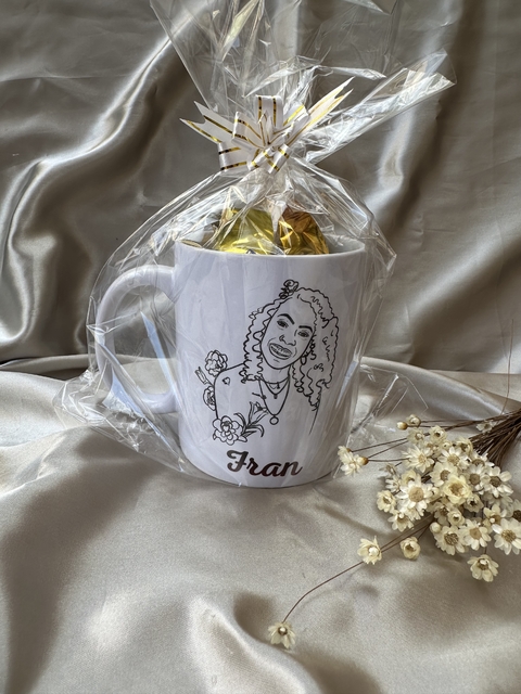 Caneca porcelana Personalizada desenho estilizado, Nome, frase em Letterimg 325ml - comprar online