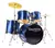 Bateria Thunder 5 Cuerpos Con Fierros y Platillos Azul