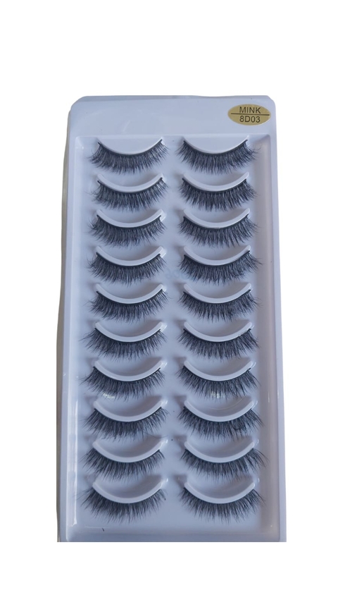 Cartela de cílios - Mink 8D03 - 10 pares