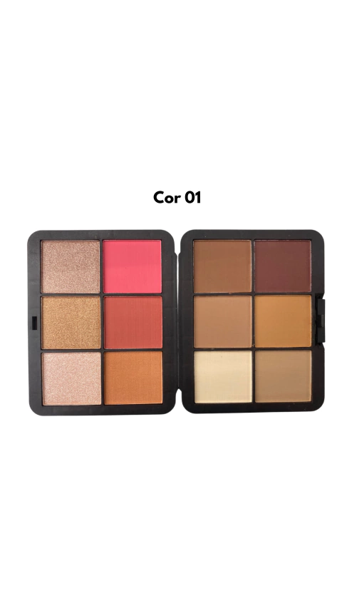 Paleta de Blush, contorno e iluminador - My