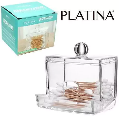 Porta cotonetes Organizador - Platina