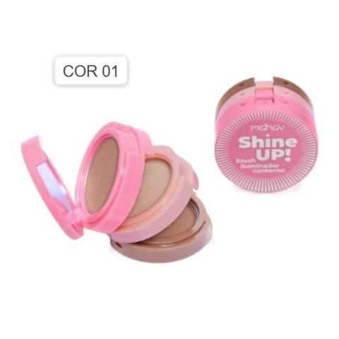 Trio Blush Iluminador Contorno Shine Up Mahav