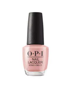 Esmalte de uñas OPI color Dulce de Leche, en frasco transparente con tapa negra.