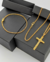 Kit Corrente Grumet (2mm) + Pingente Cruz Inri Cristo G + Pulseira - Banhado a Ouro 18k - comprar online