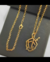 Corrente Elo Português (3mm) + Pingente Escudo Fé - Banhado a Ouro 18k