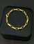 Pulseira Elo Cadeado Meio Oval (6mm) - 19cm, 21 cm ou 23cm - Banhado a Ouro 18k