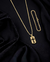 Kit Corrente Grumet (2mm) + Pingente Retângulo Cruz Vazada + Pulseira - Banhado a Ouro 18k