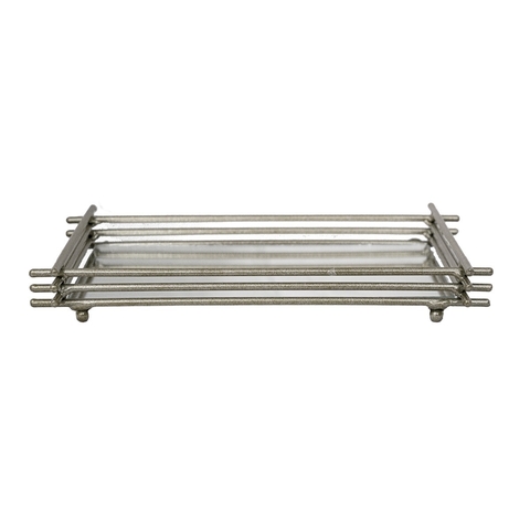 BANDEJA FERRO TRANCADO PRATA 25x15 - F1024