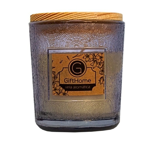 VELA PERFUMADA COM TAMPA DE MADEIRA - 070024