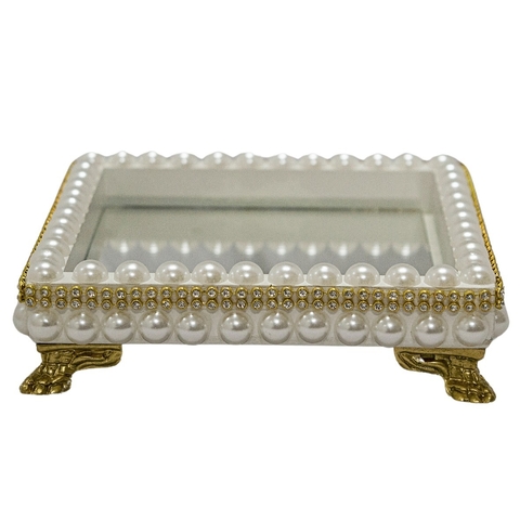 BANDEJA MAD. DOURADA 12x12 MANTA TRIPLA - 040008