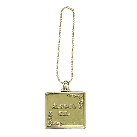 MEDALHA QUADRADA ALCOOL GEL DOURADA - 180093