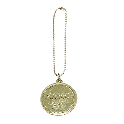 MEDALHA REDONDA ALCOOL GEL DOURADA - 180093