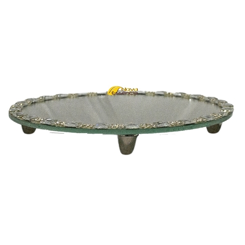 BANDEJA BASE REDONDA PRATA 15x15 - 041113