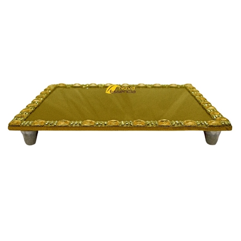 BANDEJA BASE QUADRADA DOURADA 15x15 - 044001