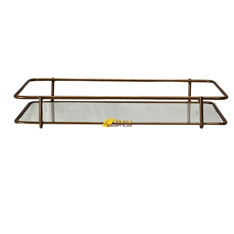 BANDEJA FERRO TUBULAR S/PÉ BRONZE 22x12 - F1045