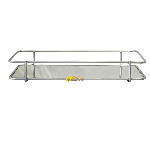 BANDEJA FERRO TUBULAR S/PÉ PRATA 22x12 - F1045