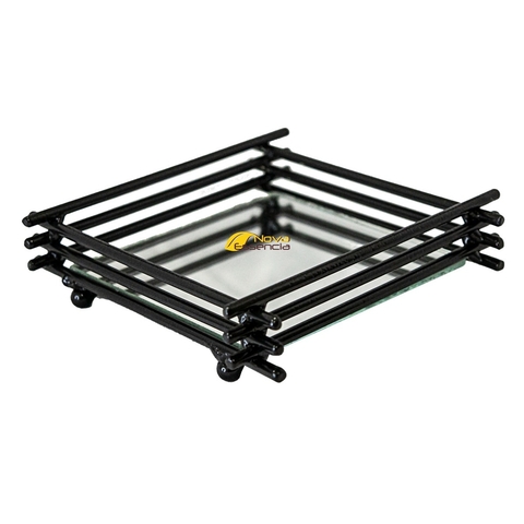 BANDEJA FERRO TRANÇADO 13X13 PRETA - F1056