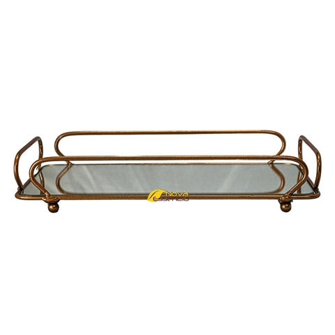 BANDEJA FERRO 4 ALCAS BRONZE 22x12 - F1048