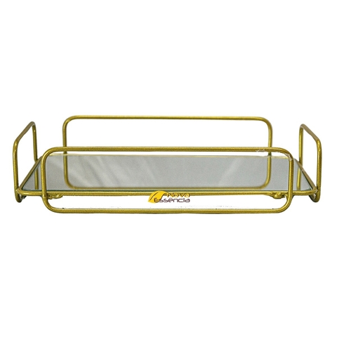 BANDEJA FERRO VENEZA DOURADA 23x13 - F1091