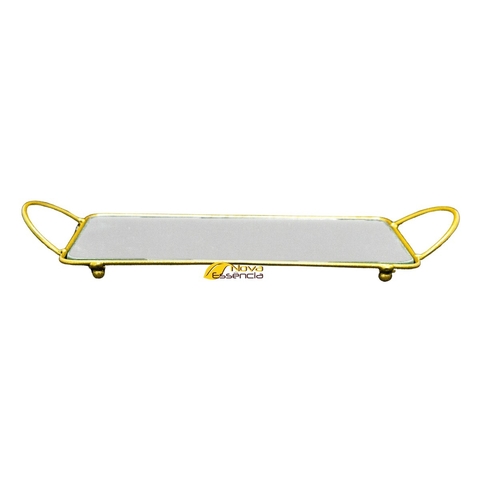 BANDEJA FERRO 22x12 DOURADA - F1023